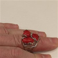 Anello Vidali Gioielli Donna in Argento Corallo ANAR-34-34 - ANAR-34-34